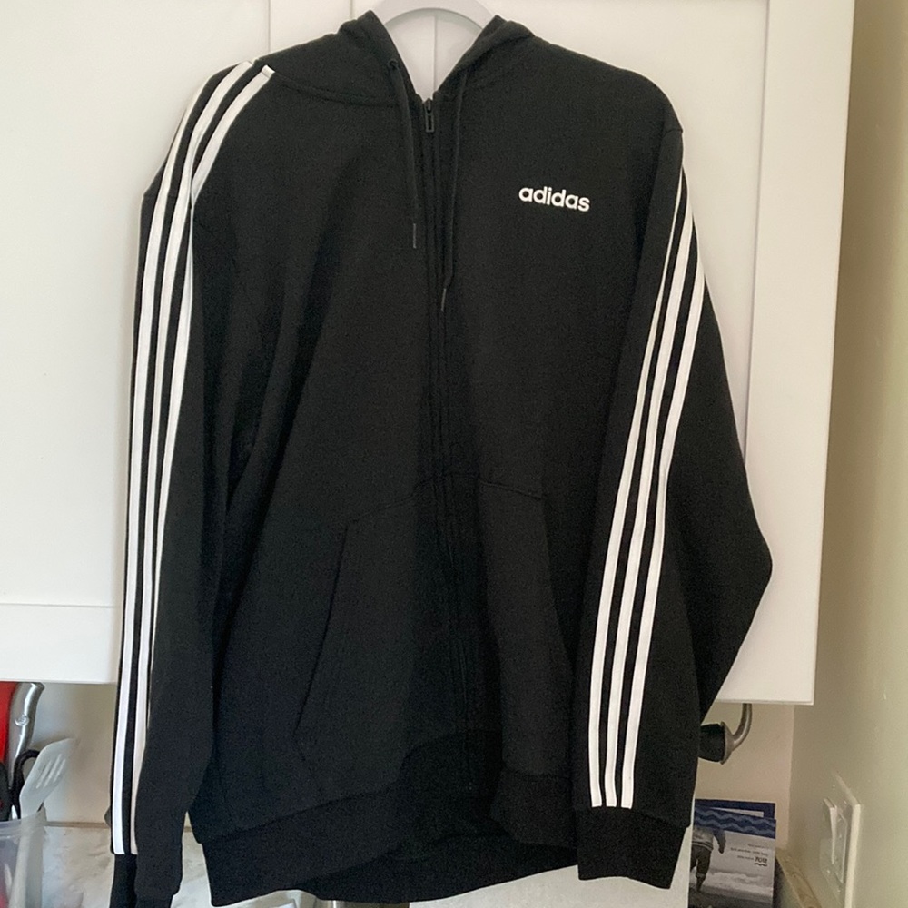Adidas 3 Stripe Full Zip Hoodie